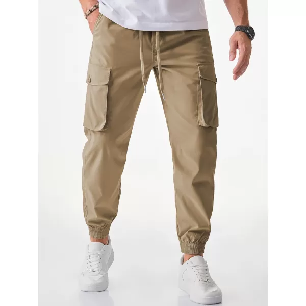 JMIERR Men's Casual Cargo Joggers Pants Stretch Elastic Waist Drawstring Tapered Sweatpants with Pockets