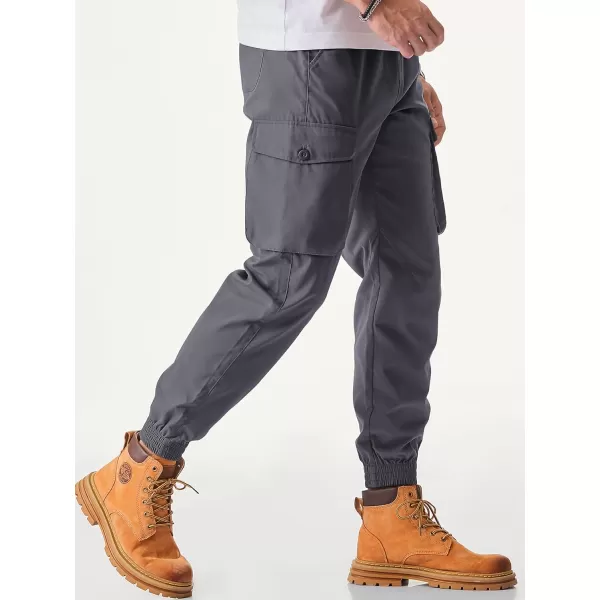 JMIERR Men's Casual Cargo Joggers Pants Stretch Elastic Waist Drawstring Tapered Sweatpants with Pockets