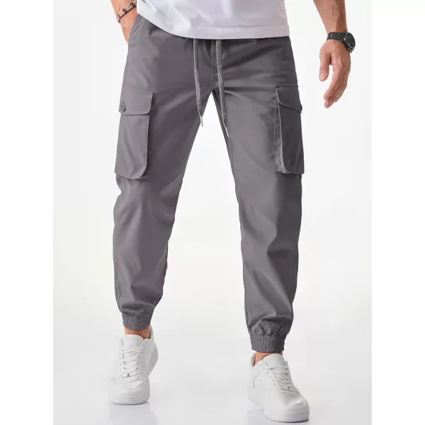 JMIERR Men's Casual Cargo Joggers Pants Stretch Elastic Waist Drawstring Tapered Sweatpants with Pockets