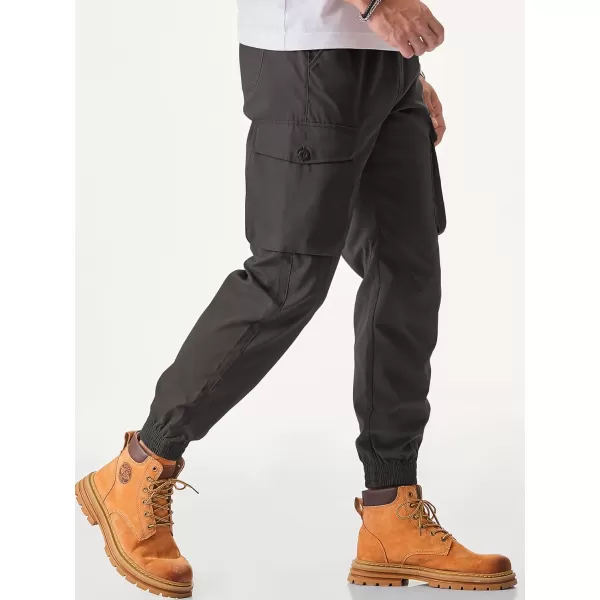 JMIERR Men's Casual Cargo Joggers Pants Stretch Elastic Waist Drawstring Tapered Sweatpants with Pockets