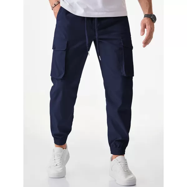 JMIERR Men's Casual Cargo Joggers Pants Stretch Elastic Waist Drawstring Tapered Sweatpants with Pockets