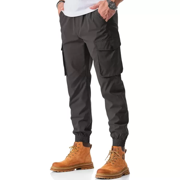 JMIERR Men's Casual Cargo Joggers Pants Stretch Elastic Waist Drawstring Tapered Sweatpants with Pockets