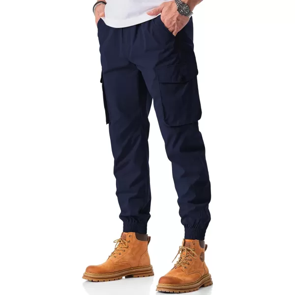 JMIERR Men's Casual Cargo Joggers Pants Stretch Elastic Waist Drawstring Tapered Sweatpants with Pockets