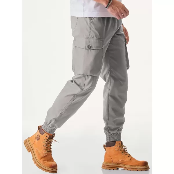 JMIERR Men's Casual Cargo Joggers Pants Stretch Elastic Waist Drawstring Tapered Sweatpants with Pockets