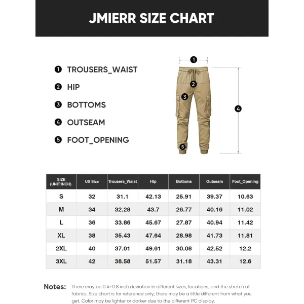 JMIERR Men's Casual Cargo Joggers Pants Stretch Elastic Waist Drawstring Tapered Sweatpants with Pockets