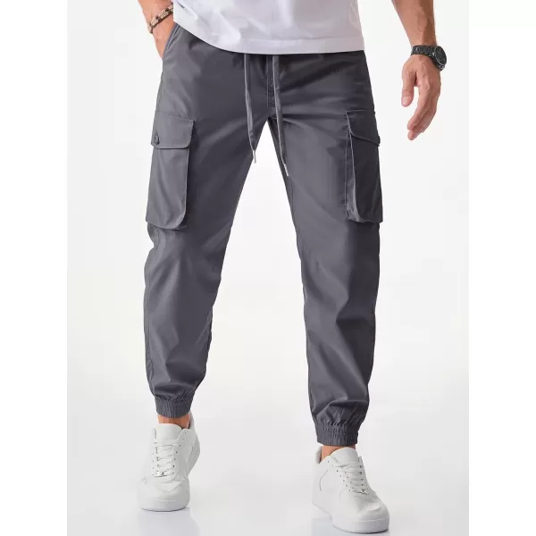 JMIERR Men's Casual Cargo Joggers Pants Stretch Elastic Waist Drawstring Tapered Sweatpants with Pockets