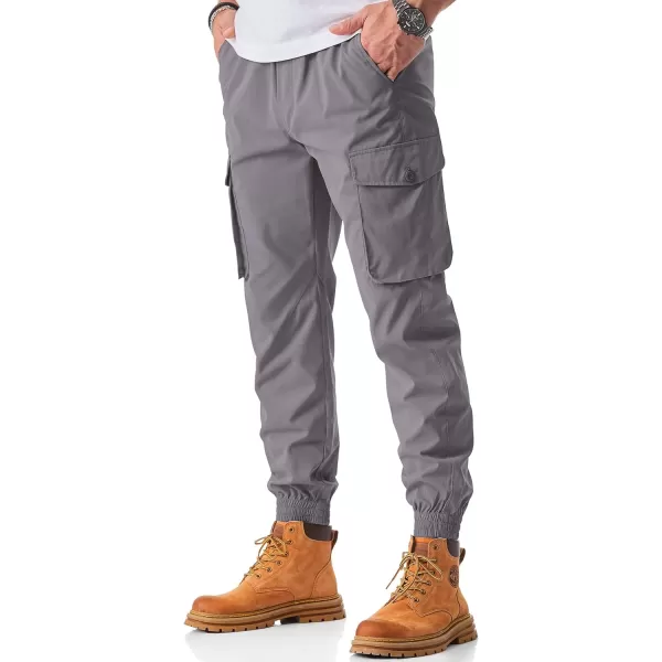 JMIERR Men's Casual Cargo Joggers Pants Stretch Elastic Waist Drawstring Tapered Sweatpants with Pockets
