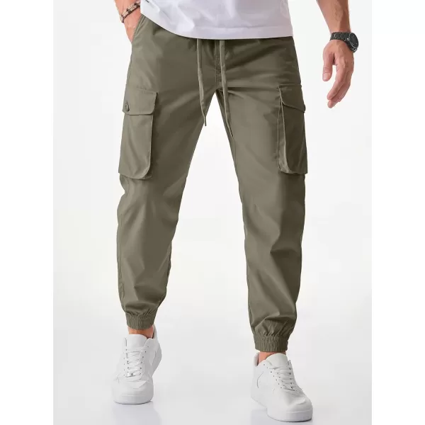 JMIERR Men's Casual Cargo Joggers Pants Stretch Elastic Waist Drawstring Tapered Sweatpants with Pockets