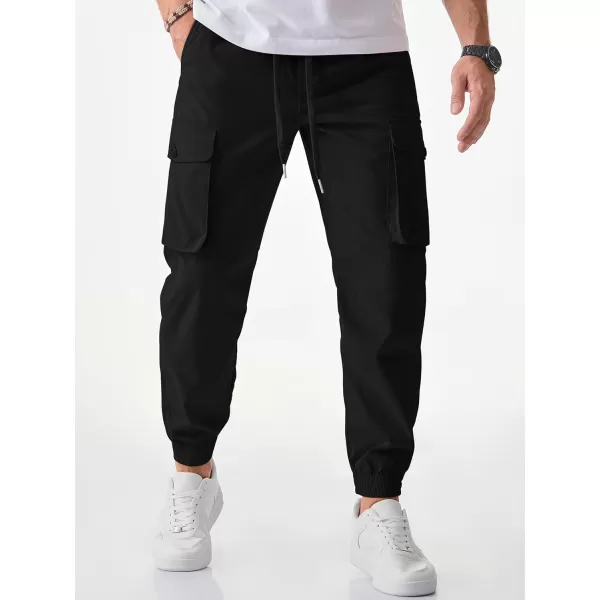 JMIERR Men's Casual Cargo Joggers Pants Stretch Elastic Waist Drawstring Tapered Sweatpants with Pockets