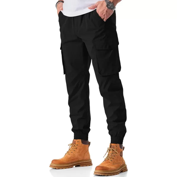 JMIERR Men's Casual Cargo Joggers Pants Stretch Elastic Waist Drawstring Tapered Sweatpants with Pockets