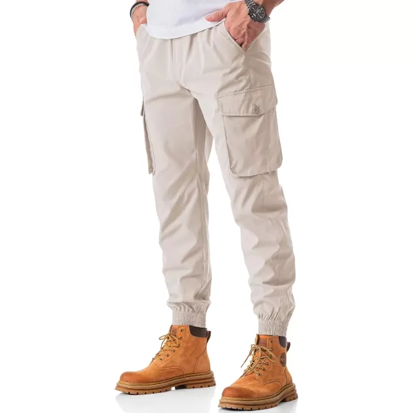 JMIERR Men's Casual Cargo Joggers Pants Stretch Elastic Waist Drawstring Tapered Sweatpants with Pockets