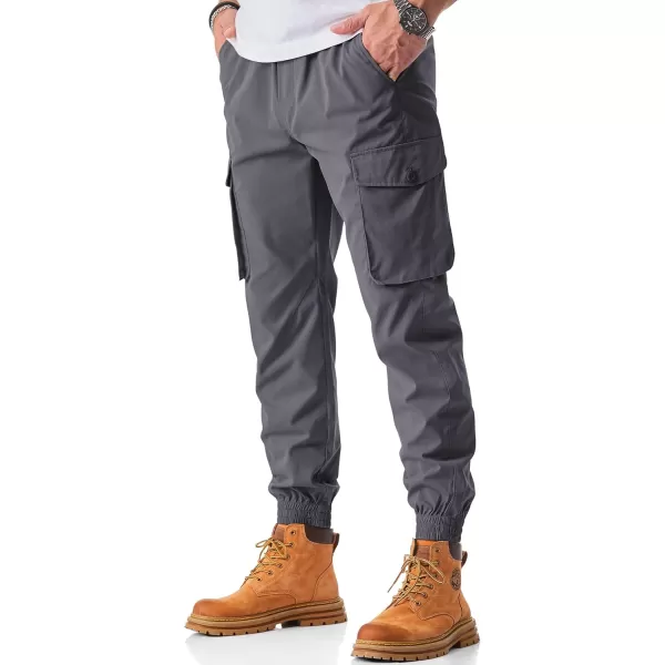 JMIERR Men's Casual Cargo Joggers Pants Stretch Elastic Waist Drawstring Tapered Sweatpants with Pockets