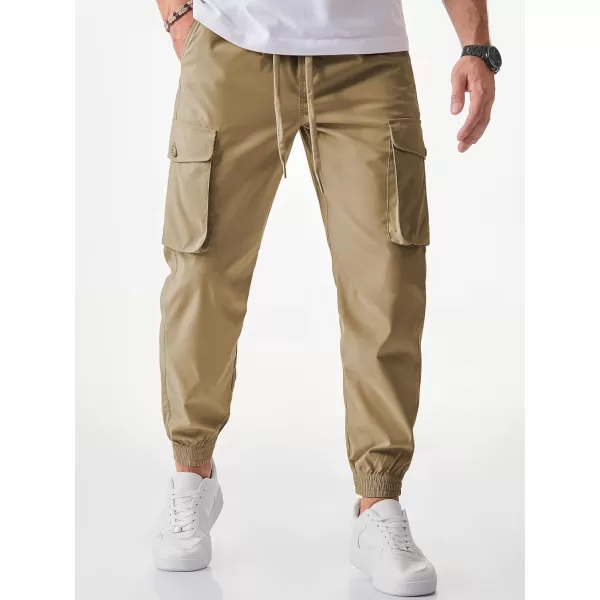 JMIERR Men's Casual Cargo Joggers Pants Stretch Elastic Waist Drawstring Tapered Sweatpants with Pockets