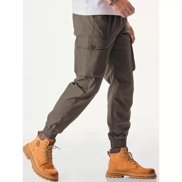 JMIERR Men's Casual Cargo Joggers Pants Stretch Elastic Waist Drawstring Tapered Sweatpants with Pockets
