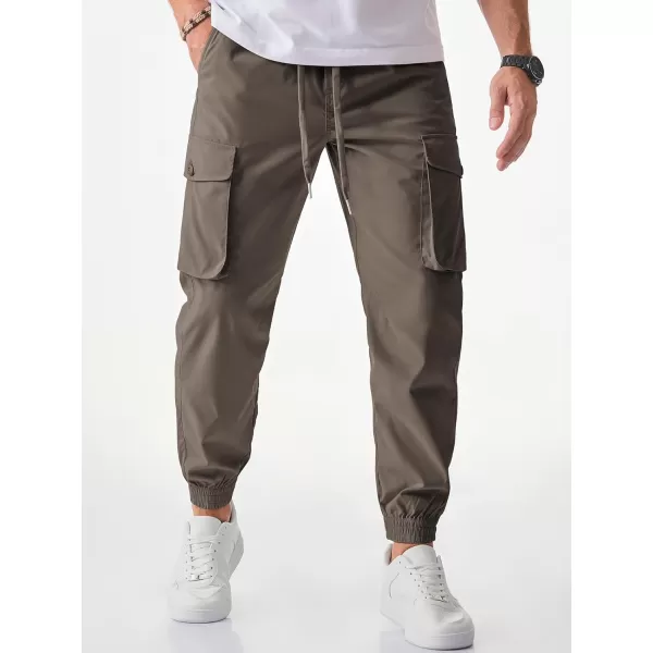 JMIERR Men's Casual Cargo Joggers Pants Stretch Elastic Waist Drawstring Tapered Sweatpants with Pockets