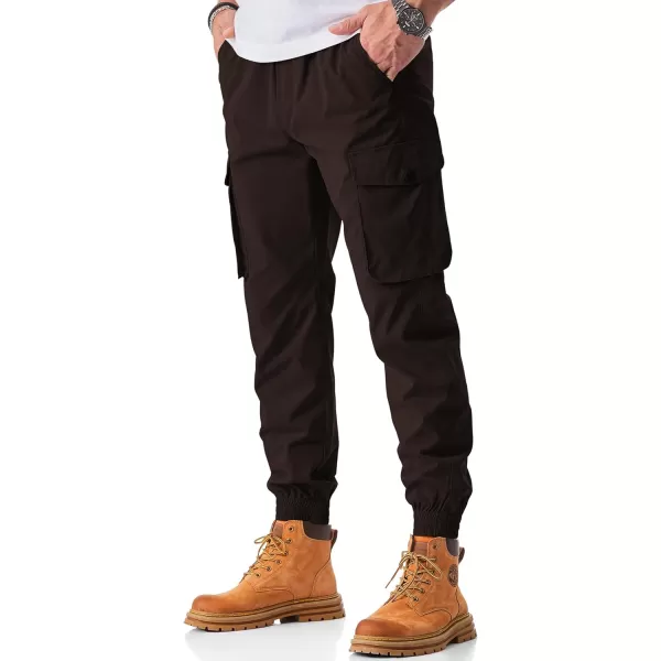 JMIERR Men's Casual Cargo Joggers Pants Stretch Elastic Waist Drawstring Tapered Sweatpants with Pockets