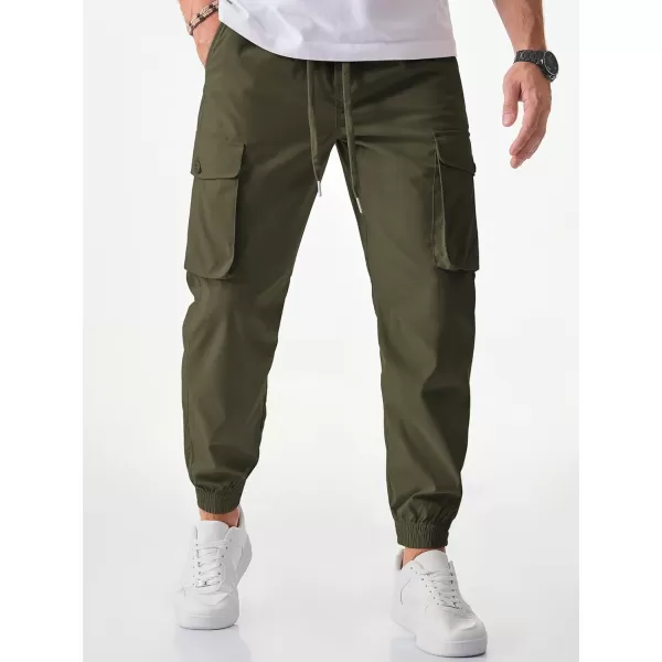 JMIERR Men's Casual Cargo Joggers Pants Stretch Elastic Waist Drawstring Tapered Sweatpants with Pockets