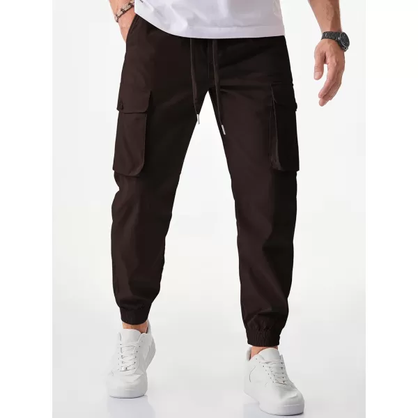 JMIERR Men's Casual Cargo Joggers Pants Stretch Elastic Waist Drawstring Tapered Sweatpants with Pockets