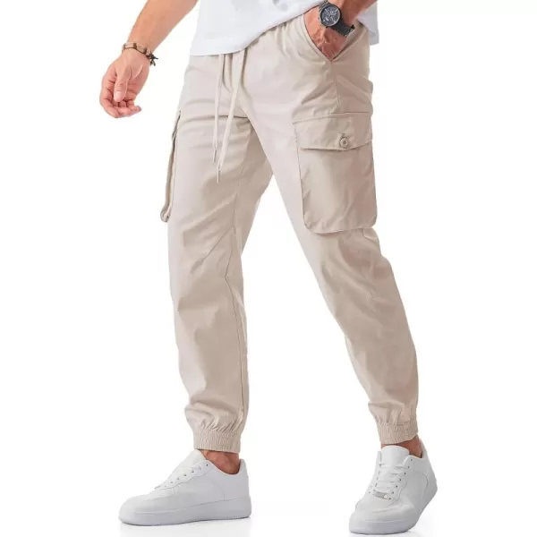 JMIERR Men's Casual Cargo Joggers Pants Stretch Elastic Waist Drawstring Tapered Sweatpants with Pockets