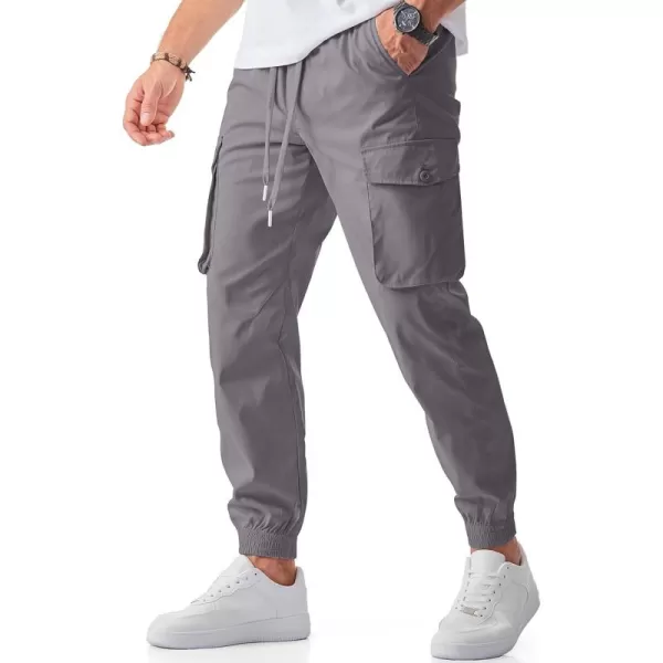 JMIERR Men's Casual Cargo Joggers Pants Stretch Elastic Waist Drawstring Tapered Sweatpants with Pockets