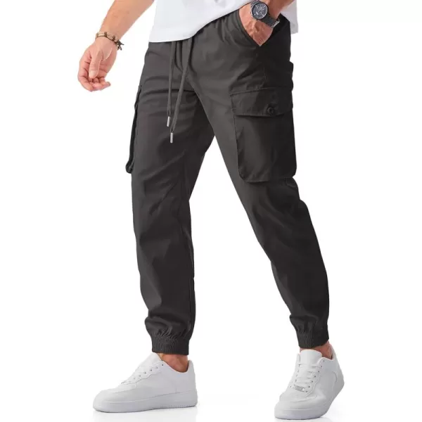JMIERR Men's Casual Cargo Joggers Pants Stretch Elastic Waist Drawstring Tapered Sweatpants with Pockets