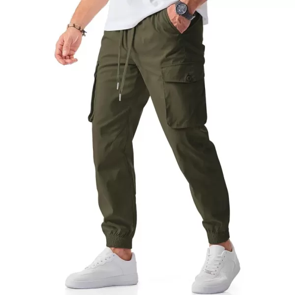 JMIERR Men's Casual Cargo Joggers Pants Stretch Elastic Waist Drawstring Tapered Sweatpants with Pockets