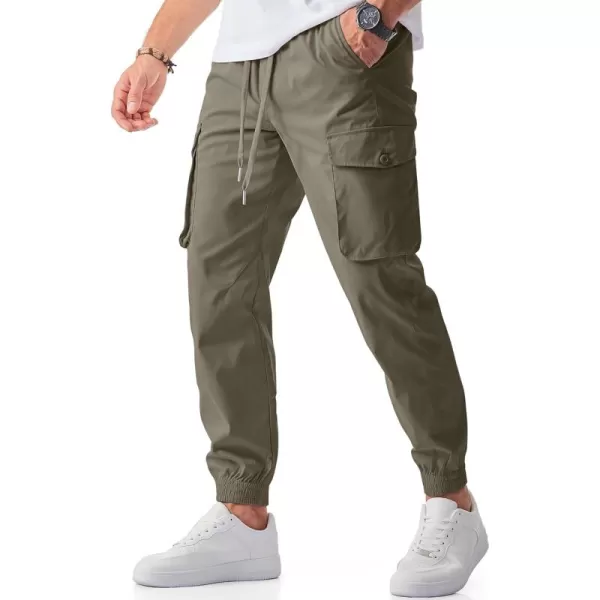 JMIERR Men's Casual Cargo Joggers Pants Stretch Elastic Waist Drawstring Tapered Sweatpants with Pockets