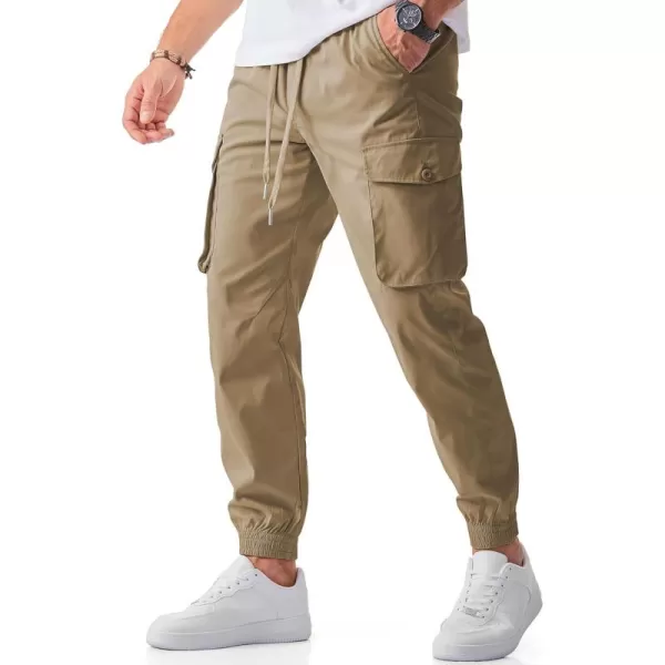 JMIERR Men's Casual Cargo Joggers Pants Stretch Elastic Waist Drawstring Tapered Sweatpants with Pockets