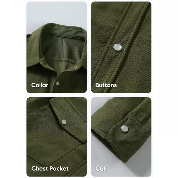 JMIERR Men's Corduroy Shirts Casual Western Long Sleeve Button Down Shacket Jackets with 2 Flap Pocket