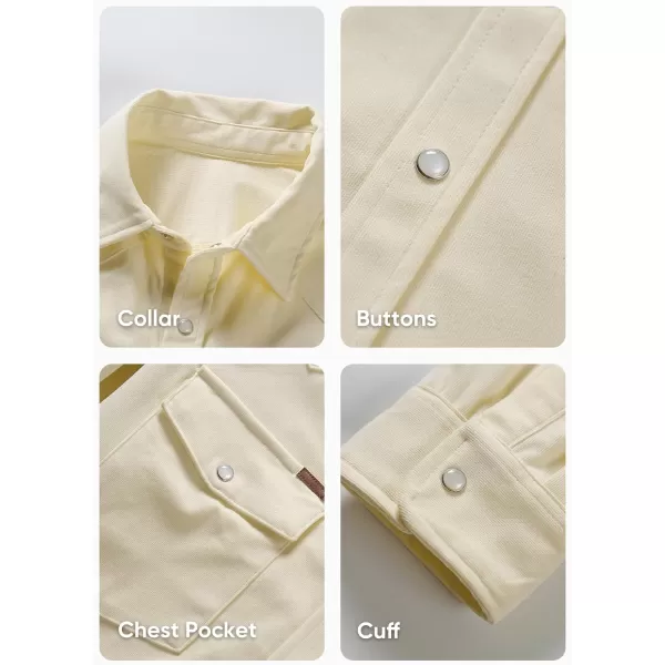 JMIERR Men's Corduroy Shirts Casual Western Long Sleeve Button Down Shacket Jackets with 2 Flap Pocket