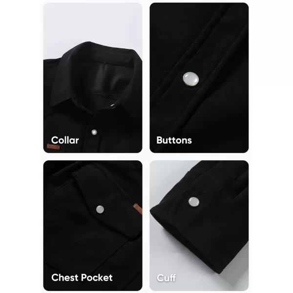 JMIERR Men's Corduroy Shirts Casual Western Long Sleeve Button Down Shacket Jackets with 2 Flap Pocket