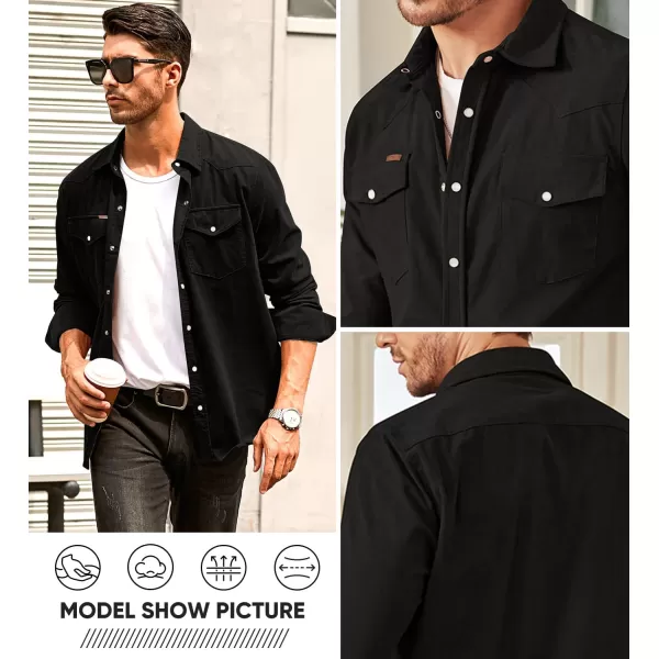 JMIERR Men's Corduroy Shirts Casual Western Long Sleeve Button Down Shacket Jackets with 2 Flap Pocket