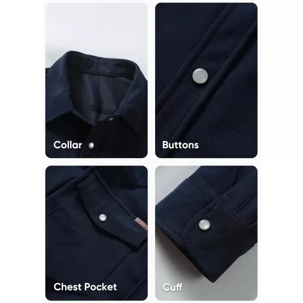 JMIERR Men's Corduroy Shirts Casual Western Long Sleeve Button Down Shacket Jackets with 2 Flap Pocket