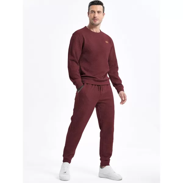 JMIERR Mens 2 Piece Outfits Knit Jacquard Pullover Sweatshirt Tracksuit &amp; Joggers Sweatpants Sweatsuit Sets with Pockets