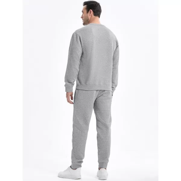 JMIERR Mens 2 Piece Outfits Knit Jacquard Pullover Sweatshirt Tracksuit &amp; Joggers Sweatpants Sweatsuit Sets with Pockets