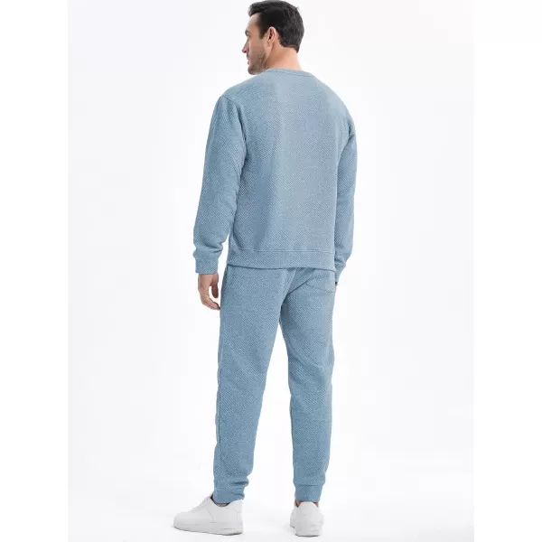 JMIERR Mens 2 Piece Outfits Knit Jacquard Pullover Sweatshirt Tracksuit &amp; Joggers Sweatpants Sweatsuit Sets with Pockets