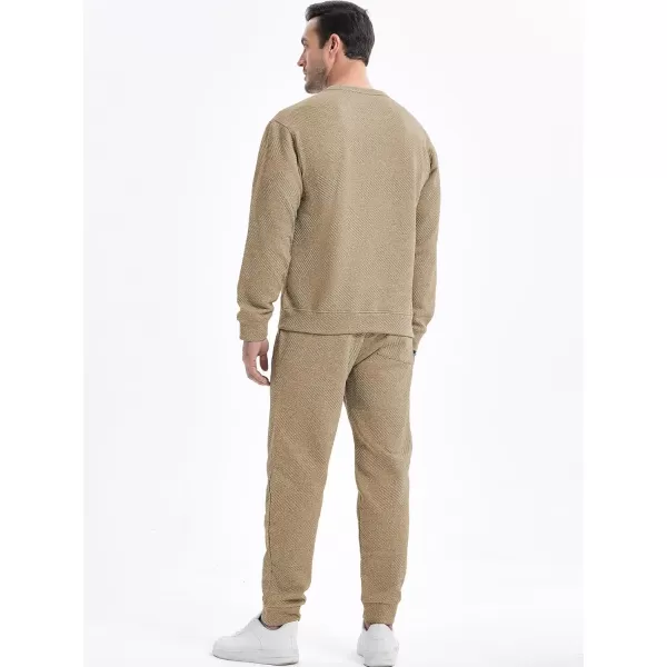 JMIERR Mens 2 Piece Outfits Knit Jacquard Pullover Sweatshirt Tracksuit &amp; Joggers Sweatpants Sweatsuit Sets with Pockets
