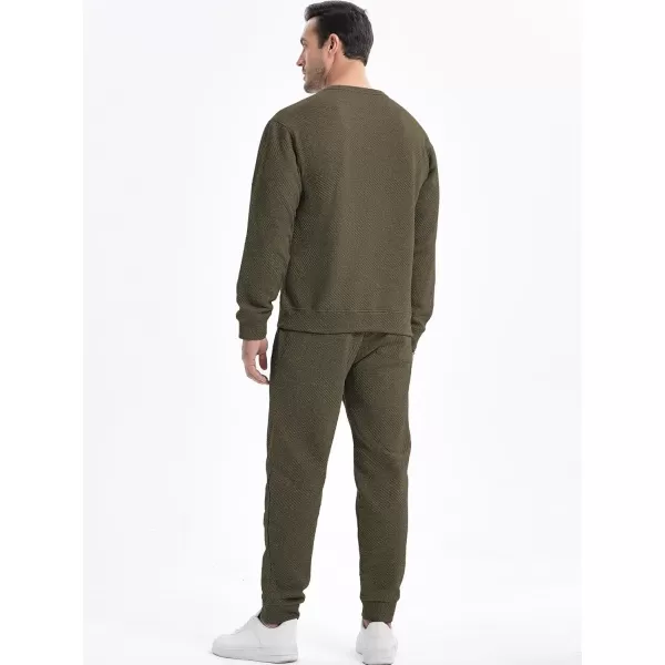 JMIERR Mens 2 Piece Outfits Knit Jacquard Pullover Sweatshirt Tracksuit &amp; Joggers Sweatpants Sweatsuit Sets with Pockets