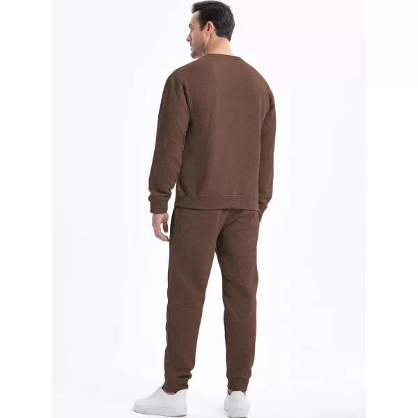 JMIERR Mens 2 Piece Outfits Knit Jacquard Pullover Sweatshirt Tracksuit &amp; Joggers Sweatpants Sweatsuit Sets with Pockets