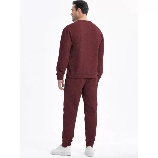 JMIERR Mens 2 Piece Outfits Knit Jacquard Pullover Sweatshirt Tracksuit &amp; Joggers Sweatpants Sweatsuit Sets with Pockets