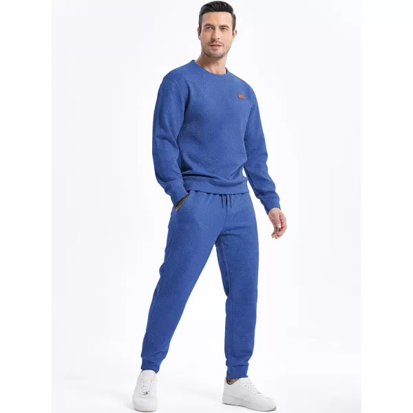 JMIERR Mens 2 Piece Outfits Knit Jacquard Pullover Sweatshirt Tracksuit &amp; Joggers Sweatpants Sweatsuit Sets with Pockets