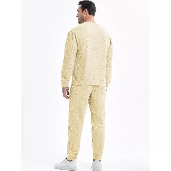 JMIERR Mens 2 Piece Outfits Knit Jacquard Pullover Sweatshirt Tracksuit &amp; Joggers Sweatpants Sweatsuit Sets with Pockets