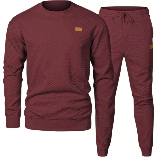 JMIERR Mens 2 Piece Outfits Knit Jacquard Pullover Sweatshirt Tracksuit &amp; Joggers Sweatpants Sweatsuit Sets with Pockets