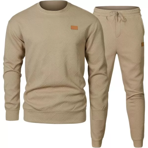 JMIERR Mens 2 Piece Outfits Knit Jacquard Pullover Sweatshirt Tracksuit &amp; Joggers Sweatpants Sweatsuit Sets with Pockets