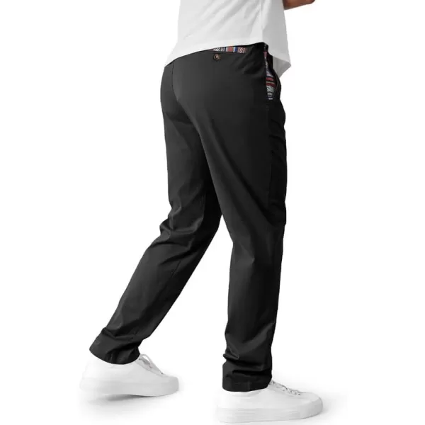 JMIERR Men's Casual Pants Cotton Twill Elastic Drawstring Waist Tapered Chino Pants with Pockets