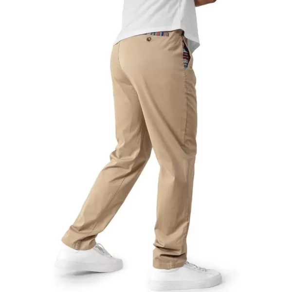 JMIERR Men's Casual Pants Cotton Twill Elastic Drawstring Waist Tapered Chino Pants with Pockets