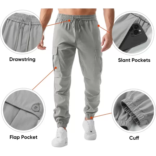 JMIERR Mens Casual Cargo Joggers Pants Elastic Waist Drawstring Stretch Relaxed Fit Work Pants Tapered Sweatpants