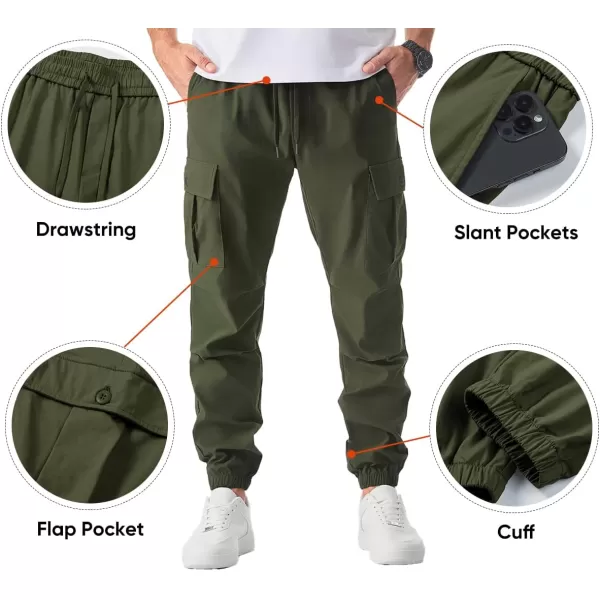 JMIERR Mens Casual Cargo Joggers Pants Elastic Waist Drawstring Stretch Relaxed Fit Work Pants Tapered Sweatpants