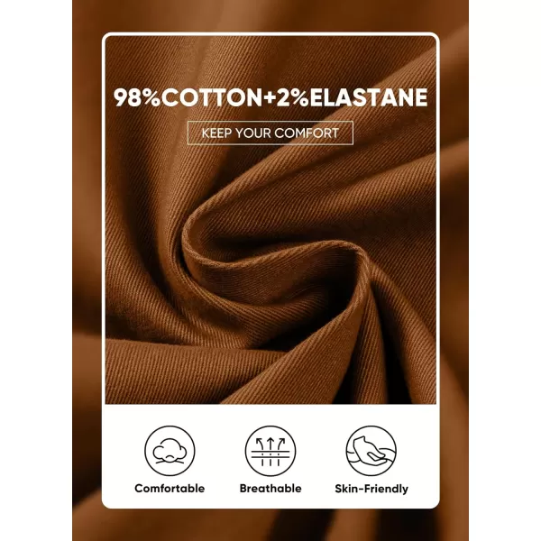 imageJMIERR Mens Chino Pants Casual Stretch Waist Tapered Trousers with PocketsCamel Brown