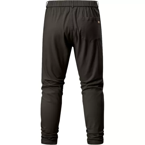 imageJMIERR Mens Chino Pants Casual Stretch Waist Tapered Trousers with PocketsChicory Coffee